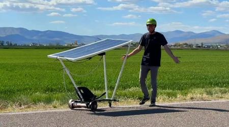 Un gyroscooter cassé a été transformé en go-kart alimenté par un panneau solaire
