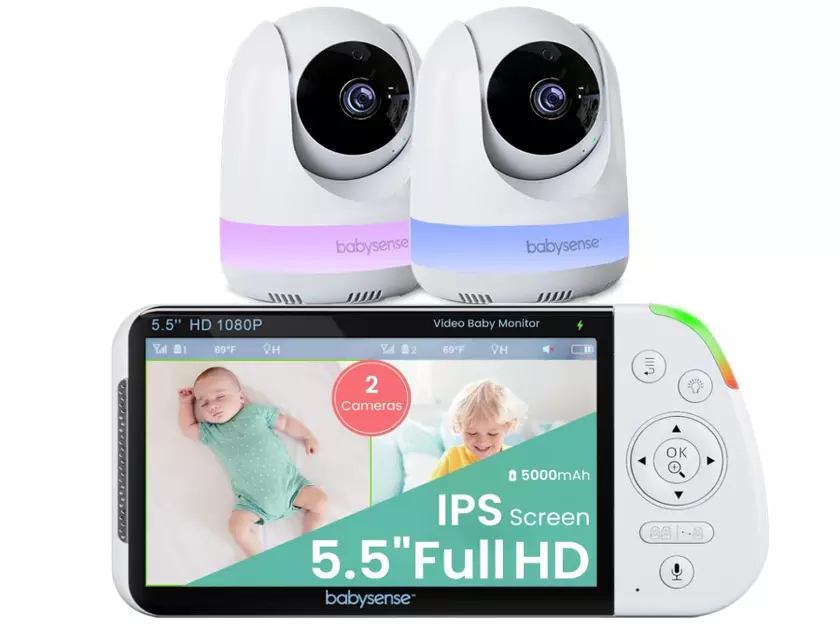 Babysense 5.5 1080p Split-Screen baby monitor avec caméra