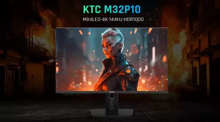 KTC M32P10 - Moniteur 4K avec écran Fat IPS, mini rétroéclairage LED et taux de rafraîchissement de 144 Hz pour un prix de 1300 dollars.