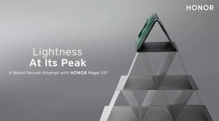 Le Honor Magic V3 est entré dans le Livre Guinness des records en se retrouvant au sommet d'un château de cartes de 54 étages.