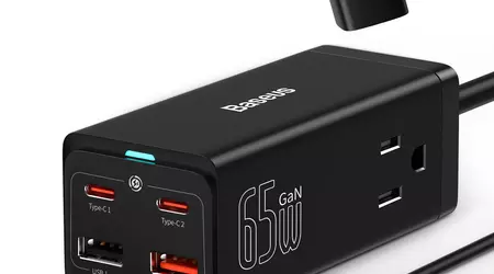 Baseus PowerCombo sur Amazon : Répartiteur avec quatre ports USB, deux prises de courant et jusqu'à 65 W de charge pour 47,99 $ (52 $ de réduction).