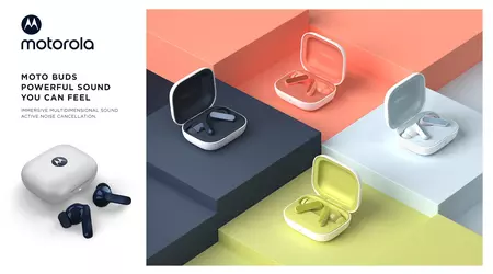 Moto Buds : haut-parleurs de 12,4 mm, Bluetooth 5.3, Hi-Res Audio, ANC et jusqu'à 42 heures d'autonomie pour 60 €.
