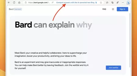 Microsoft Edge fera de la publicité pour BingAI lorsque vous utiliserez le chatbot Bard de Google