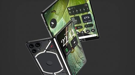 Le designer a imaginé un smartphone pliable Nothing Fold (1) avec une charnière originale et trois caméras