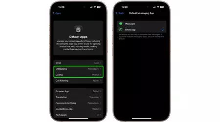 WhatsApp peut désormais être sélectionné comme application d'appel et de message par défaut sur l'iPhone