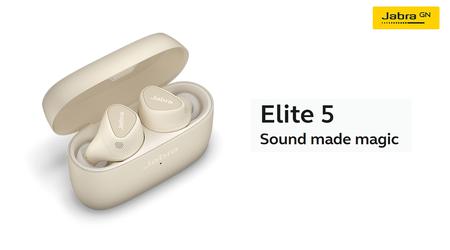 Jabra Elite 5 : Casque TWS avec Bluetooth 5.2, aptX, ANC, protection IP55, autonomie jusqu'à 28 heures et prise en charge de Google Fast Pair pour 149 $.