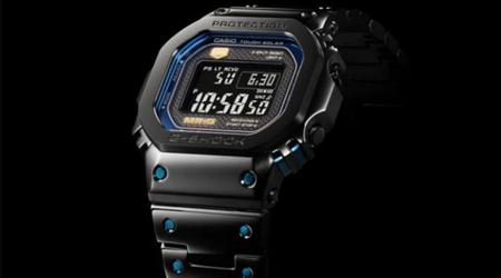 La nouvelle G-Shock MRG-B5000BA-1JR avec boîtier en titane et accents bleus apparaît dans la liste en ligne de Casio