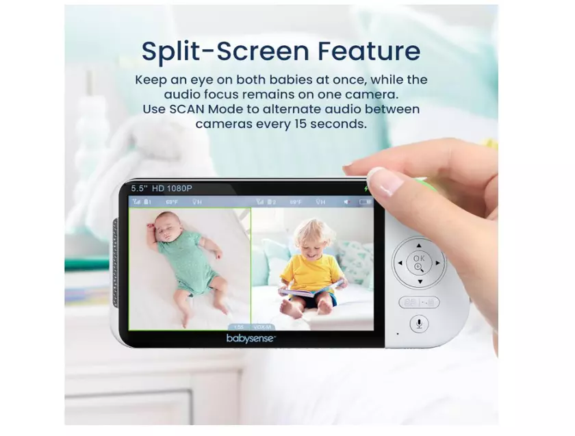 Babysense 5.5 1080p Split-Screen babyphone sans fil