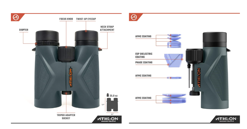 Athlon Optics Midas 8x42 meilleures jumelles légères pour l'observation des oiseaux