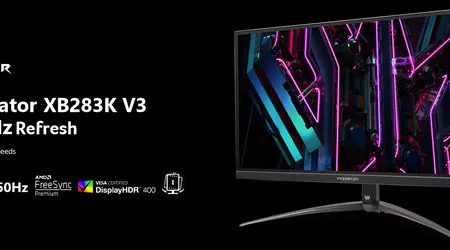 Acer Predator XB283K V3 : moniteur de jeu 4K à 150Hz pour 499