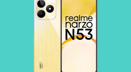 realme narzo N53 : écran LCD 90Hz, puce Unisoc T612 et batterie 5000mAh pour $109