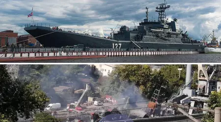 De nouvelles photos montrent les dégâts catastrophiques subis par le grand navire de débarquement russe Minsk