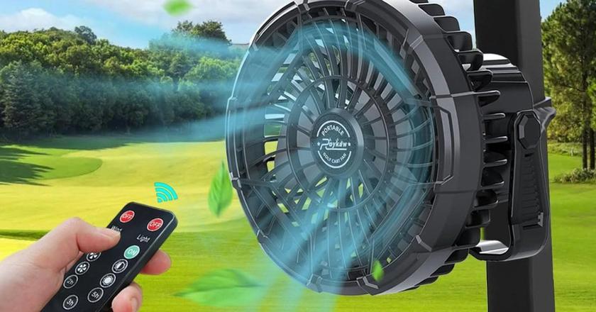 Ventilateur de voiturette de golf Roykaw alimenté par batterie