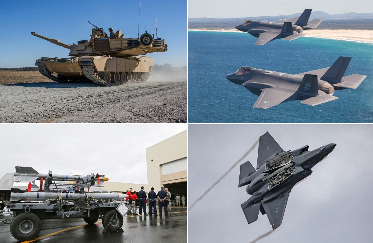 Chasseurs F-35, 75 chars M1A2 Abrams, missiles LRASM, JSM, JASSM-ER, AMRAAM et Sidewinder - Le budget de la défense australien dépasse pour la première fois les 50 milliards de dollars australiens. Chasseurs F-35, 75 chars M1A2 Abrams, missiles LRASM, JSM, JASSM-ER, AMRAAM et Sidewinder - Le budget de la défense australien dépasse pour la première fois les 50 milliards de dollars australiens.