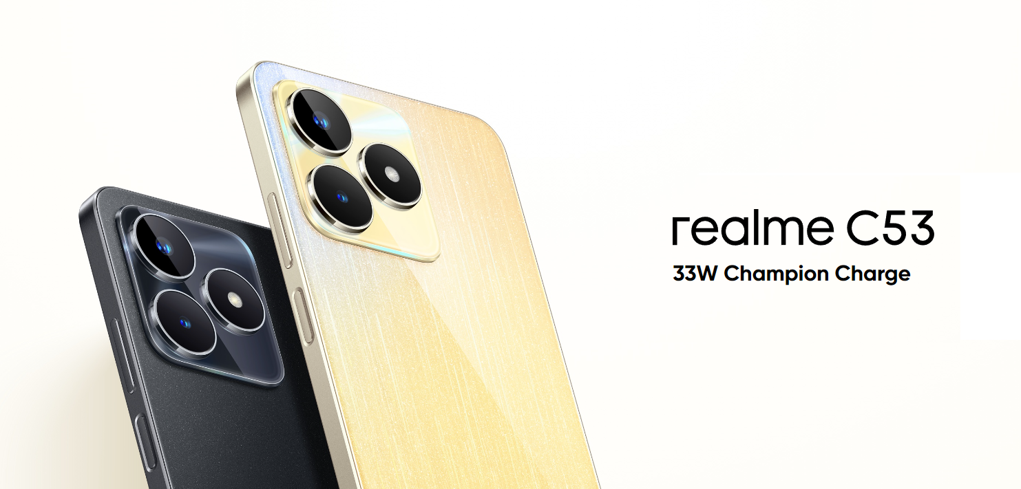 realme C53 - Unisoc T612, écran IPS 90Hz, appareil photo 50 MP et Android 13 à 120