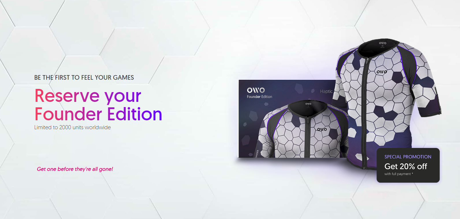 OWO Skin - un costume VR à 499 euros qui peut simuler des impacts de balles, des blessures au couteau et des araignées rampant sur votre peau. OWO Skin - un costume VR à 499 euros qui peut simuler des impacts de balles, des blessures au couteau et des araignées rampant sur votre peau.
