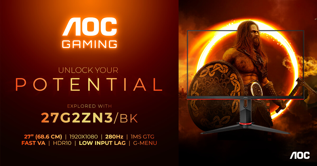 AOC AGON 27G2ZN3/BK - moniteur de jeu avec prise en charge de 280 Hz pour 240 $. AOC AGON 27G2ZN3/BK - moniteur de jeu avec prise en charge de 280 Hz pour 240 $.