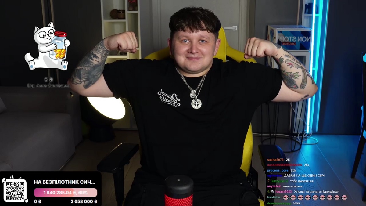 Le blogueur ukrainien Leb1ga a récolté 8,35 millions d'euros en 8 heures pour acheter des drones Sych, et la diffusion est devenue n°1 sur Twitch dans le monde. Le blogueur ukrainien Leb1ga a récolté 8,35 millions d'euros en 8 heures pour acheter des drones Sych, et la diffusion est devenue n°1 sur Twitch dans le monde.