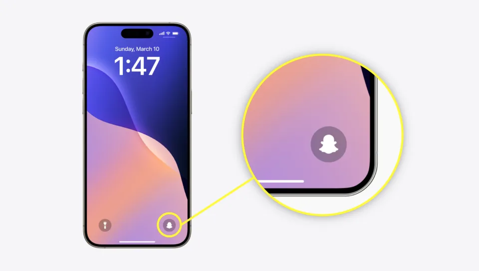 La caméra Snapchat est désormais accessible depuis l'écran de verrouillage de l'iPhone La caméra Snapchat est désormais accessible depuis l'écran de verrouillage de l'iPhone