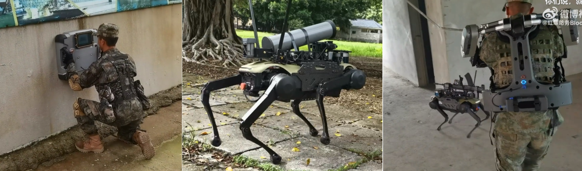 L'armée chinoise effectue un exercice avec des robots armés, des ballons de reconnaissance et des exosquelettes. L'armée chinoise effectue un exercice avec des robots armés, des ballons de reconnaissance et des exosquelettes.