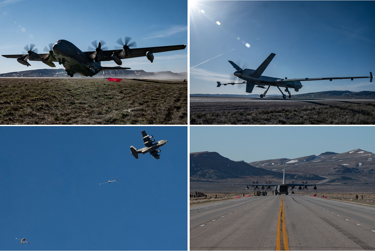Le MQ-9 Reaper a décollé et atterri pour la première fois sur une autoroute conventionnelle. Les A-10C Thunderbolt II, MH-6M Little Bird et MC-130J Commando II ont participé à l'exercice. Le MQ-9 Reaper a décollé et atterri pour la première fois sur une autoroute conventionnelle. Les A-10C Thunderbolt II, MH-6M Little Bird et MC-130J Commando II ont participé à l'exercice.