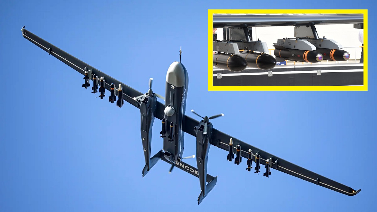 Le drone MALE chinois TB-001 Scorpion, d'une portée de 6000 km et d'une autonomie de vol de 35 heures, a accompli une mission sans précédent en encerclant Taïwan. Le drone MALE chinois TB-001 Scorpion, d'une portée de 6000 km et d'une autonomie de vol de 35 heures, a accompli une mission sans précédent en encerclant Taïwan.