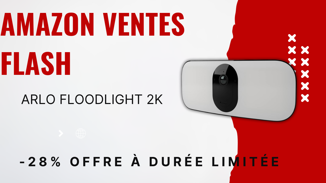 Caméra Arlo Floodlight 2K avec Projecteur – 50€ de Réduction! Caméra Arlo Floodlight 2K avec Projecteur – 50€ de Réduction!