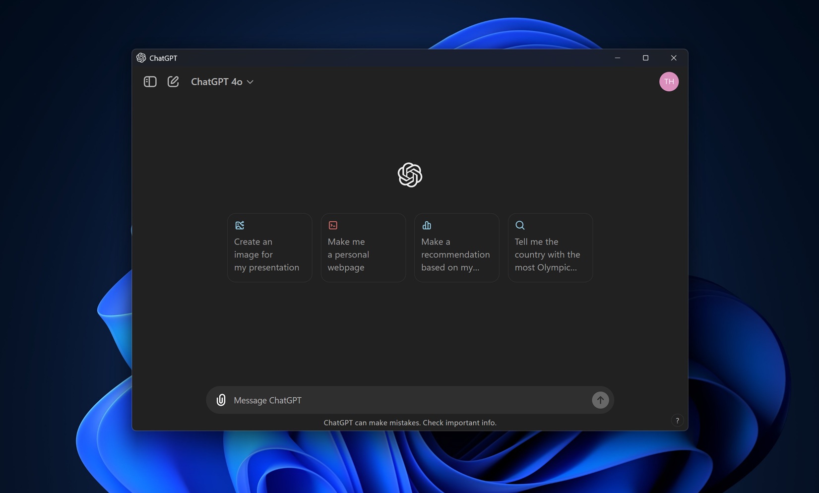 L'application ChatGPT pour Windows est désormais disponible gratuitement pour tous.