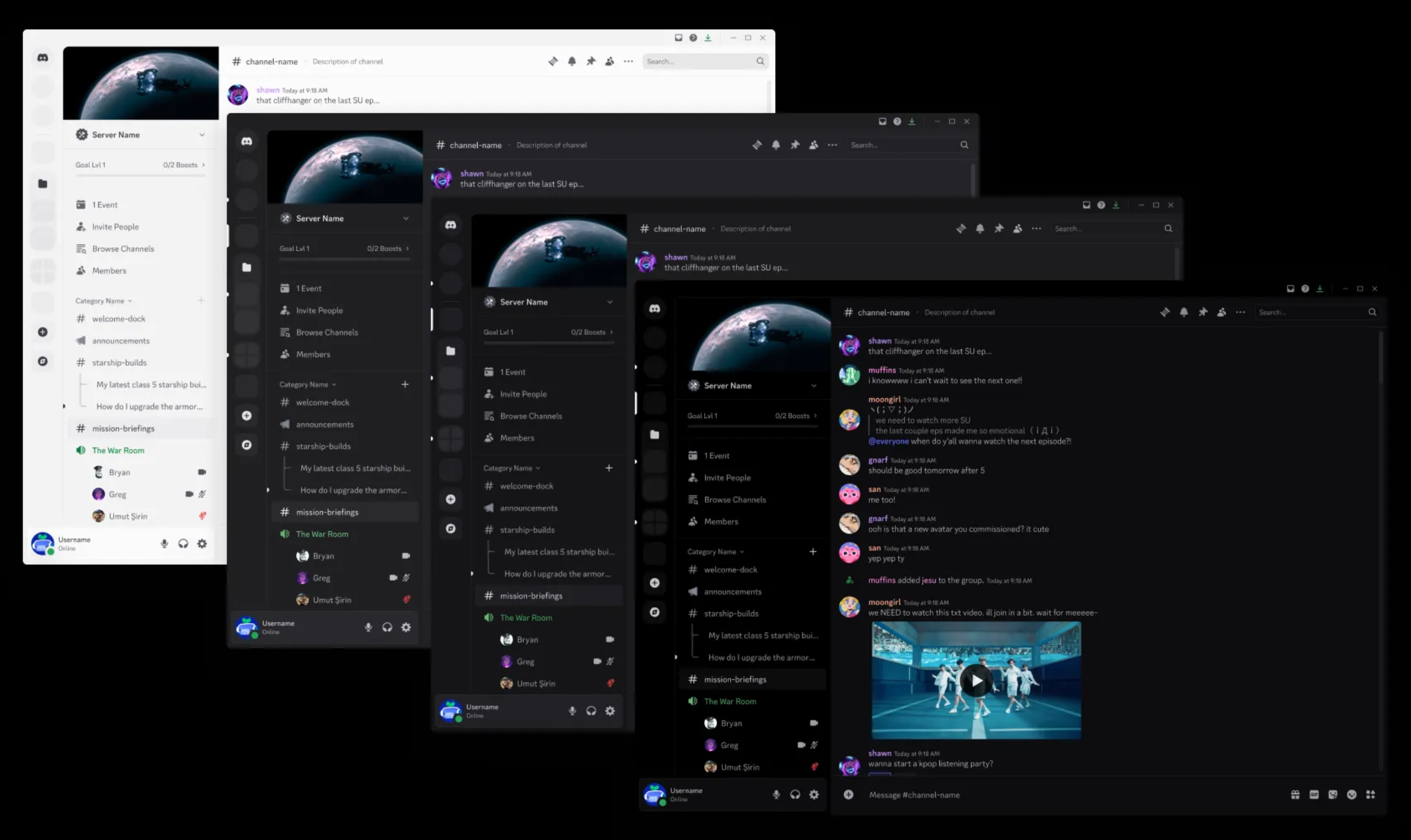 Un regard dans la nuit : L'interface se pare d'un thème noir Design en quatre couleurs : de la plus claire à la plus noire