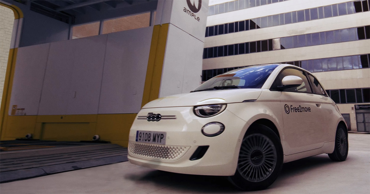 Remplacement rapide de batterie : la Fiat 500e et la technologie prometteuse d'Ample Fiat 500e : Compatible avec les nouvelles stations de changement de batterie rapides d'Ample ?