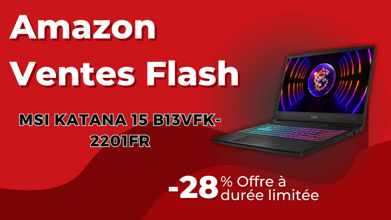 MSI Katana 15: PC Portable Gaming avec RTX 4060 - Économisez 467€! MSI Katana 15: PC Portable Gaming avec RTX 4060 - Économisez 467€!