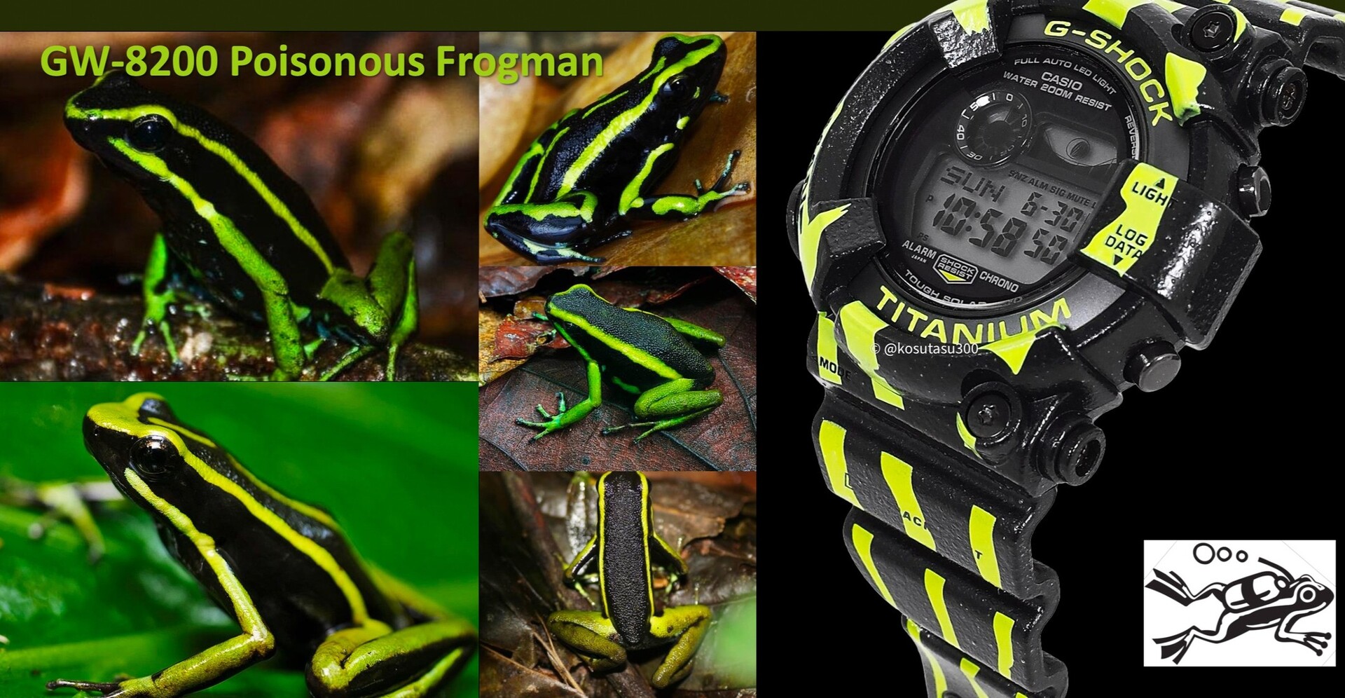 Photos de la nouveauté : la Casio Frogman GW-8200TPF Poison Dart est ici Déclassifié : Première photo de la Casio Frogman GW-8200TPF Poison Dart