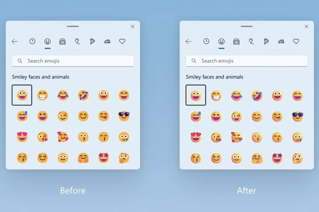 La dernière version de test de Windows 11 contient une mise à jour des emojis annoncée par Microsoft en 2021. La dernière version de test de Windows 11 contient une mise à jour des emojis annoncée par Microsoft en 2021.