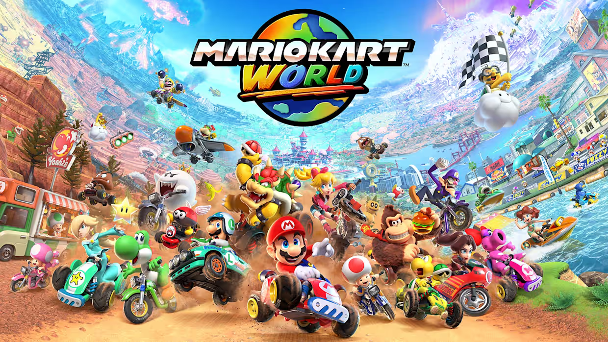 Première vue de Mario Kart World : analyse des détails de la nouvelle affiche Graphismes impressionnants et personnages familiers : que propose l'affiche de Mario Kart World ?