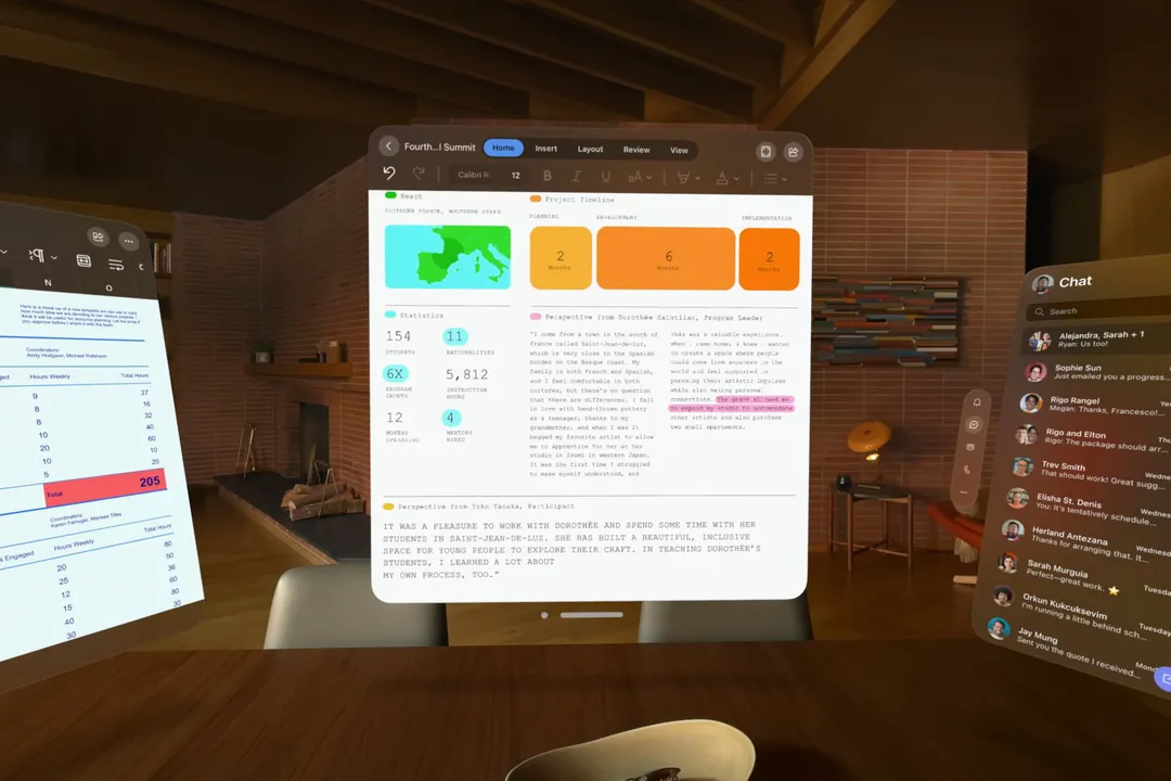 Microsoft Word, Excel et Teams en version native pour Apple Vision Pro Microsoft Word, Excel et Teams en version native pour Apple Vision Pro