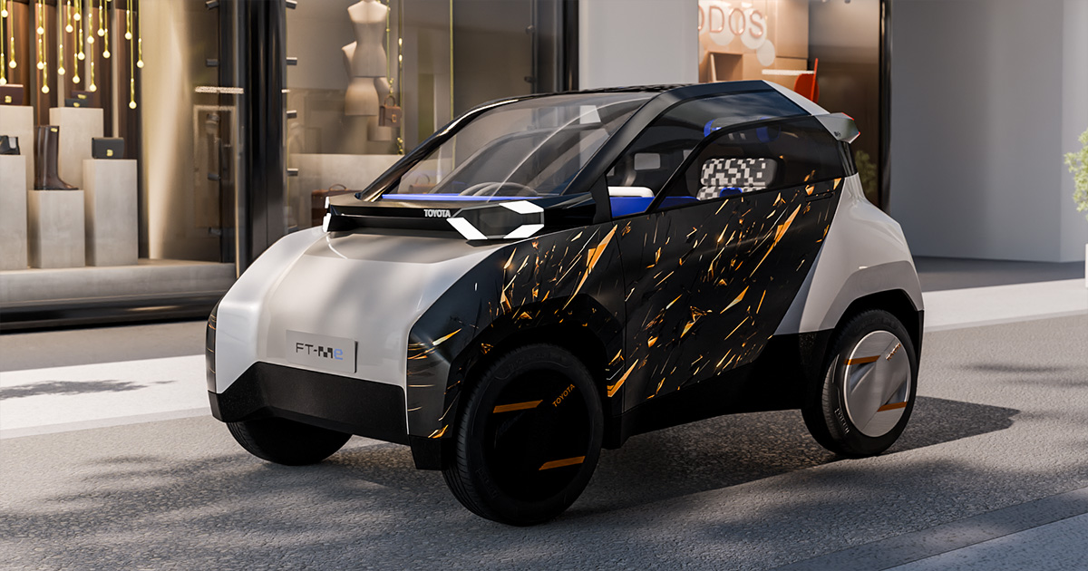 L'avenir de la mobilité urbaine : Toyota FT-Me avec parking révolutionnaire Toyota FT-Me : une voiture électrique miniature qui n'occupe que la moitié d'une place de parking