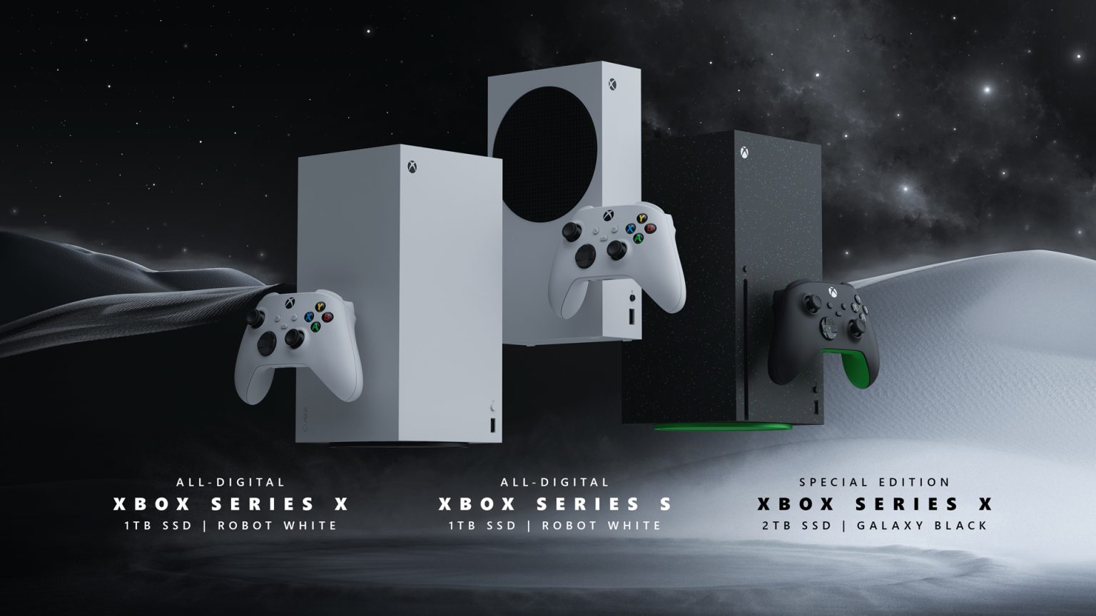 Microsoft a présenté trois nouvelles versions de la Xbox : Xbox Series S et Xbox Series X 1 TB en Robot White, ainsi que Xbox Series X 2 TB. Microsoft a présenté trois nouvelles versions de la Xbox : Xbox Series S et Xbox Series X 1 TB en Robot White, ainsi que Xbox Series X 2 TB.