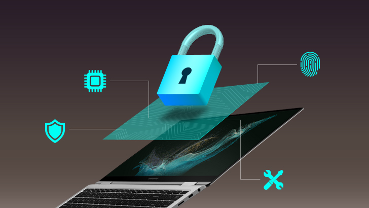 [Infographie] Restez protégé à tous les niveaux avec la nouvelle série Galaxy Book2 Pro – Samsung Global Newsroom