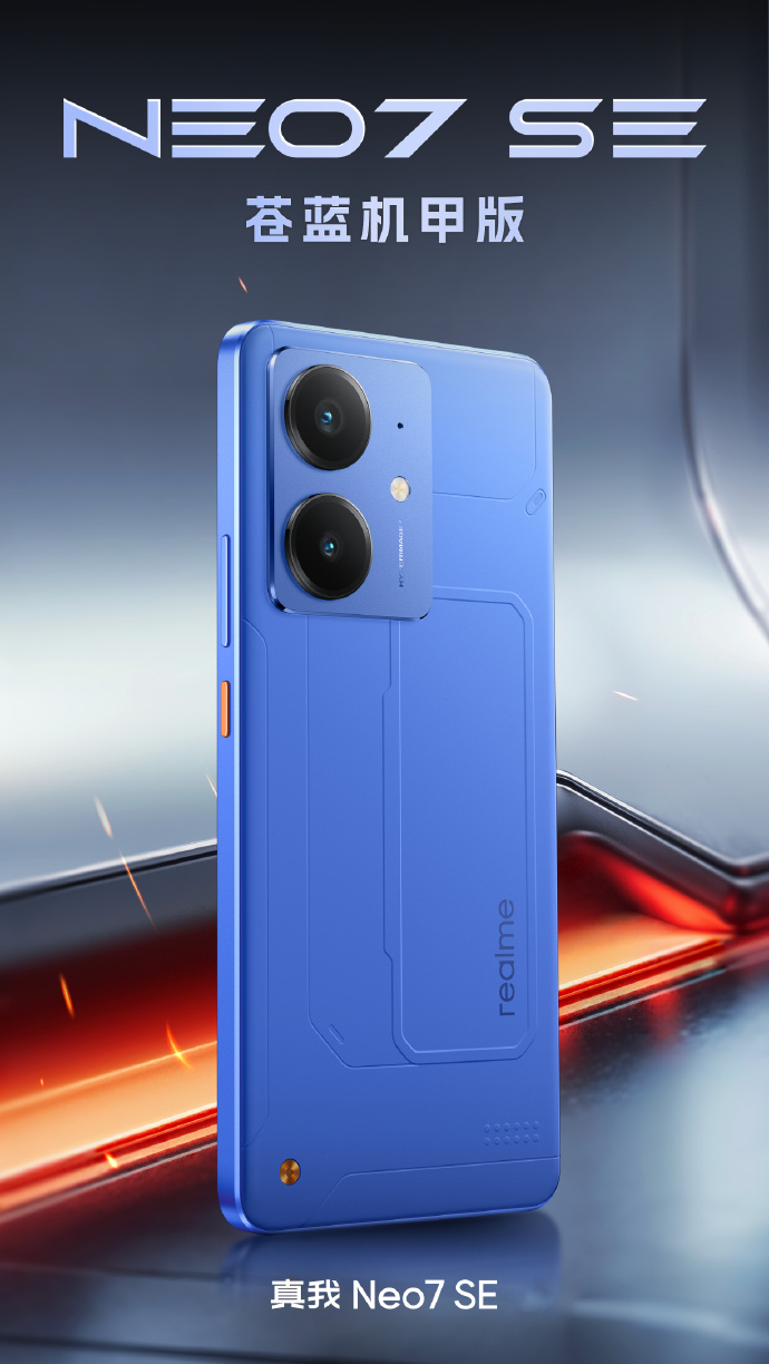 Le smartphone Realme Neo7 SE en bleu Le smartphone Realme Neo7 SE en bleu