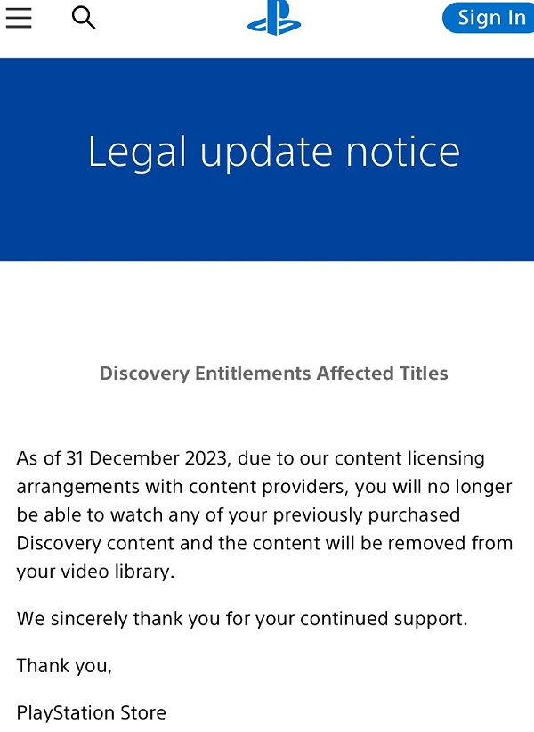 La critique a porté ses fruits : Sony ne retirera pas les projets médias de Discovery Channel du catalogue PlayStation-2 La critique a porté ses fruits : Sony ne retirera pas les projets médias de Discovery Channel du catalogue PlayStation-2