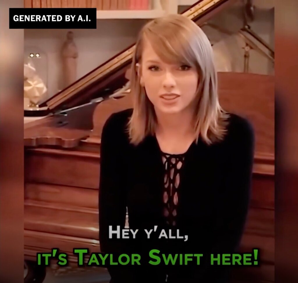 Des escrocs ont créé un deepfake de Taylor Swift offrant "gratuitement" des ensembles de vaisselle de luxe.-2