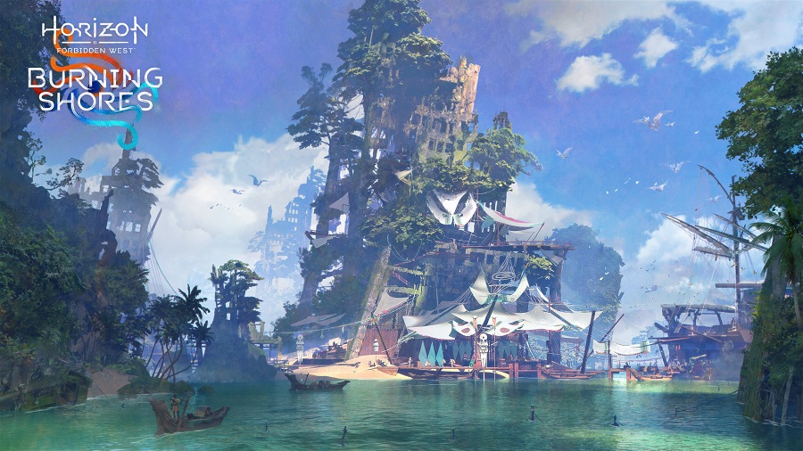 Sony a publié de nouvelles captures d'écran de l'extension Burning Shores pour Horizon Forbidden West. Un court extrait de la tribu Quen Navigator est également montré.-3