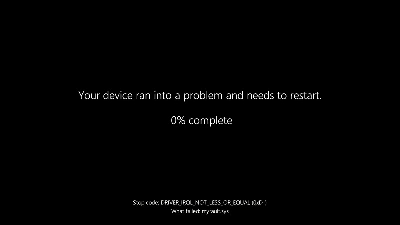 Image contenant le nouvel écran d'erreur de Windows 11 Image contenant le nouvel écran d'erreur de Windows 11