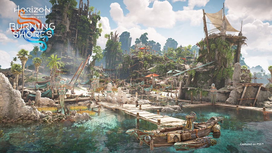 Sony a publié de nouvelles captures d'écran de l'extension Burning Shores pour Horizon Forbidden West. Un court extrait de la tribu Quen Navigator est également montré.-4