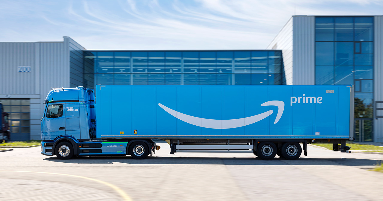 Mercedes-Benz eActros 600 en livrée Amazon.