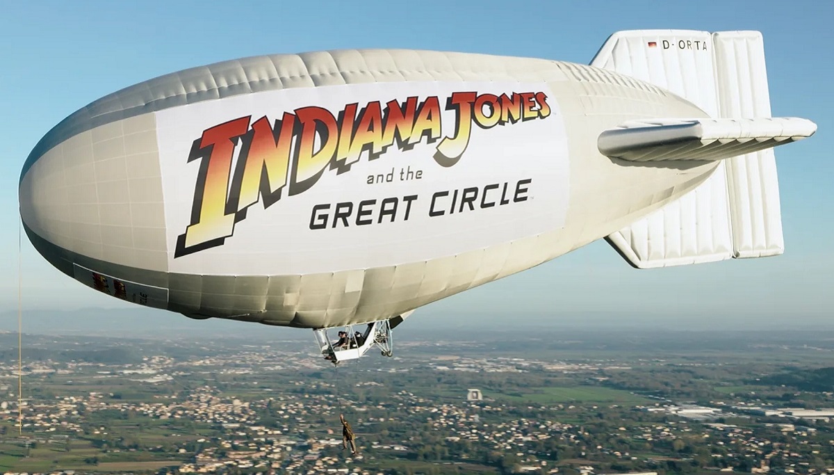 Bethesda n'a pas lésiné sur le ballon dirigeable : la campagne publicitaire originale d'Indiana Jones et le Grand Cercle est diffusée en Europe.