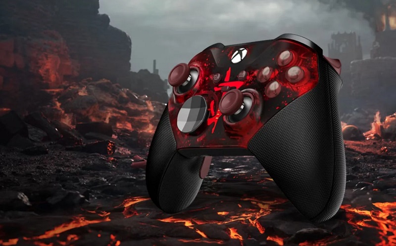 Manette Xbox Elite Series 2 dans le style de DOOM : Les Âges Sombres