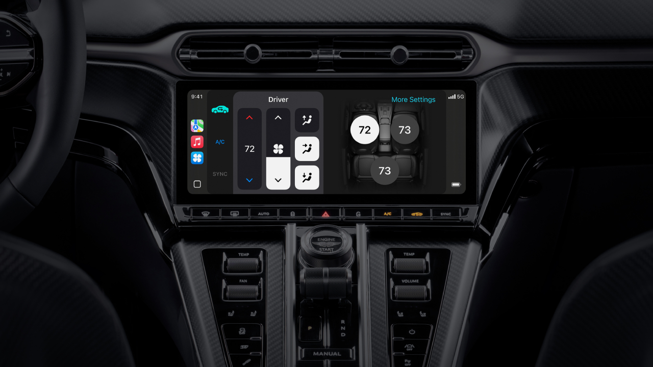 Tableau de bord CarPlay Ultra avec climatisation Tableau de bord CarPlay Ultra avec climatisation