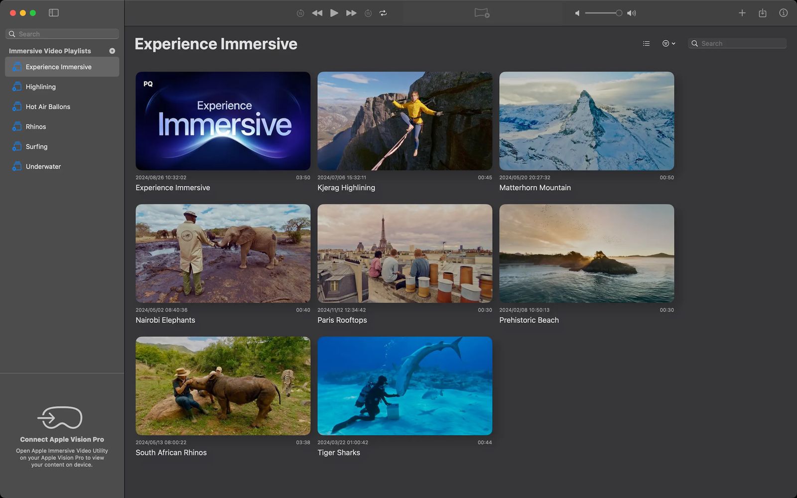 Image de l'application Apple Immersive Video Utility