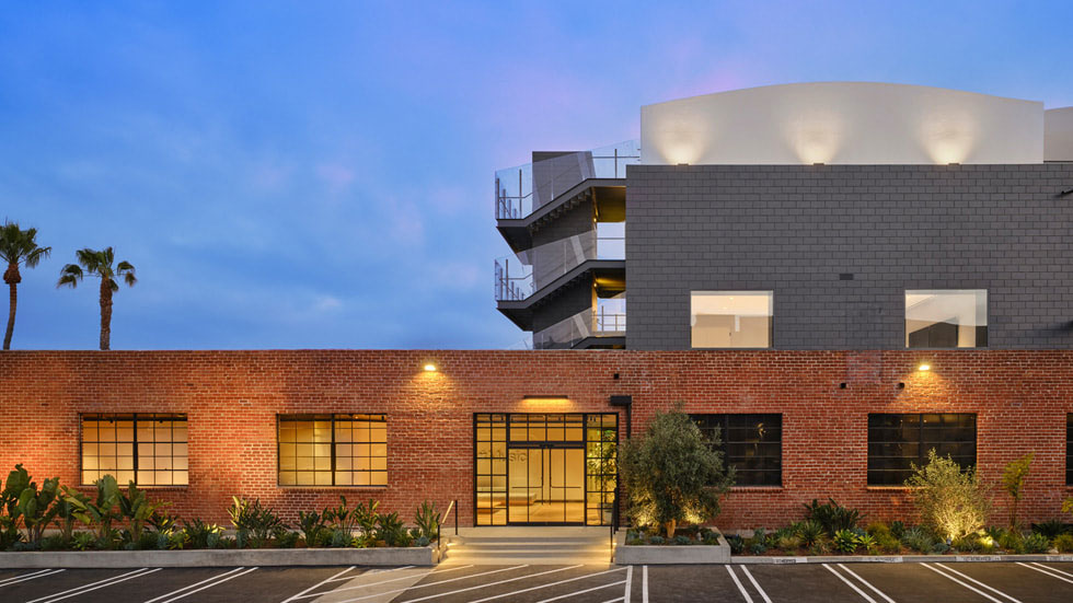 Une vue extérieure du nouveau studio Apple Music à Culver City Une vue extérieure du nouveau studio Apple Music à Culver City